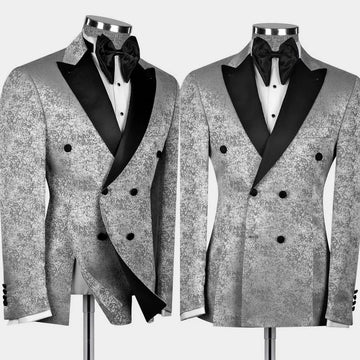 Vintage Men's Suit Peaked Lapel One Piece Jacket Tailor-Made Jacquard Only The Blazer Double Breasted Customized Coat