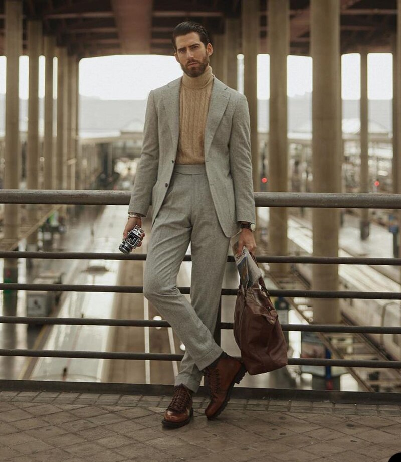 Costumes vintage pour hommes, costumes deux pièces, veste et pantalon d'affaires, smokings de mariage en mélange de laine sur mesure, nouveautés d'hiver