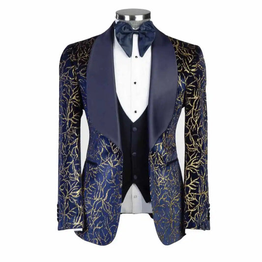 Glitter Men's Suits Single Breasted Crystal Beading 2 Pieces Jacket Pants Groom Wedding Tuxedo Leisure Party Banquet Customized