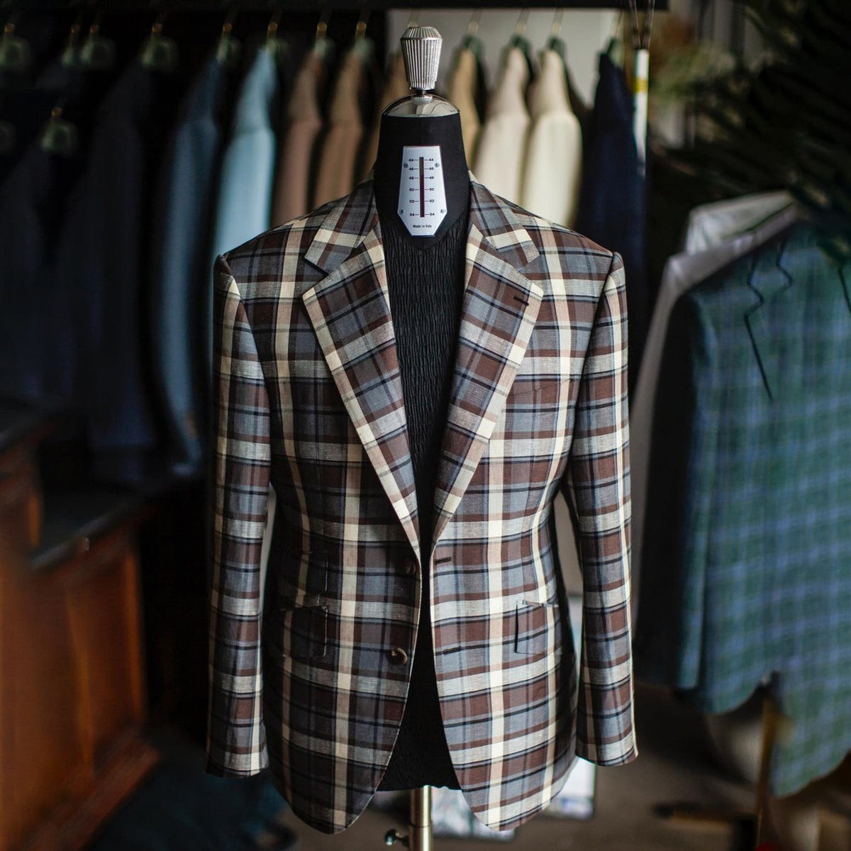 Retro Lattice Men's Suit New Real Pictures Fit Slim Tailor-Made One Coat Groom Formal Occasions Singer Party Customized