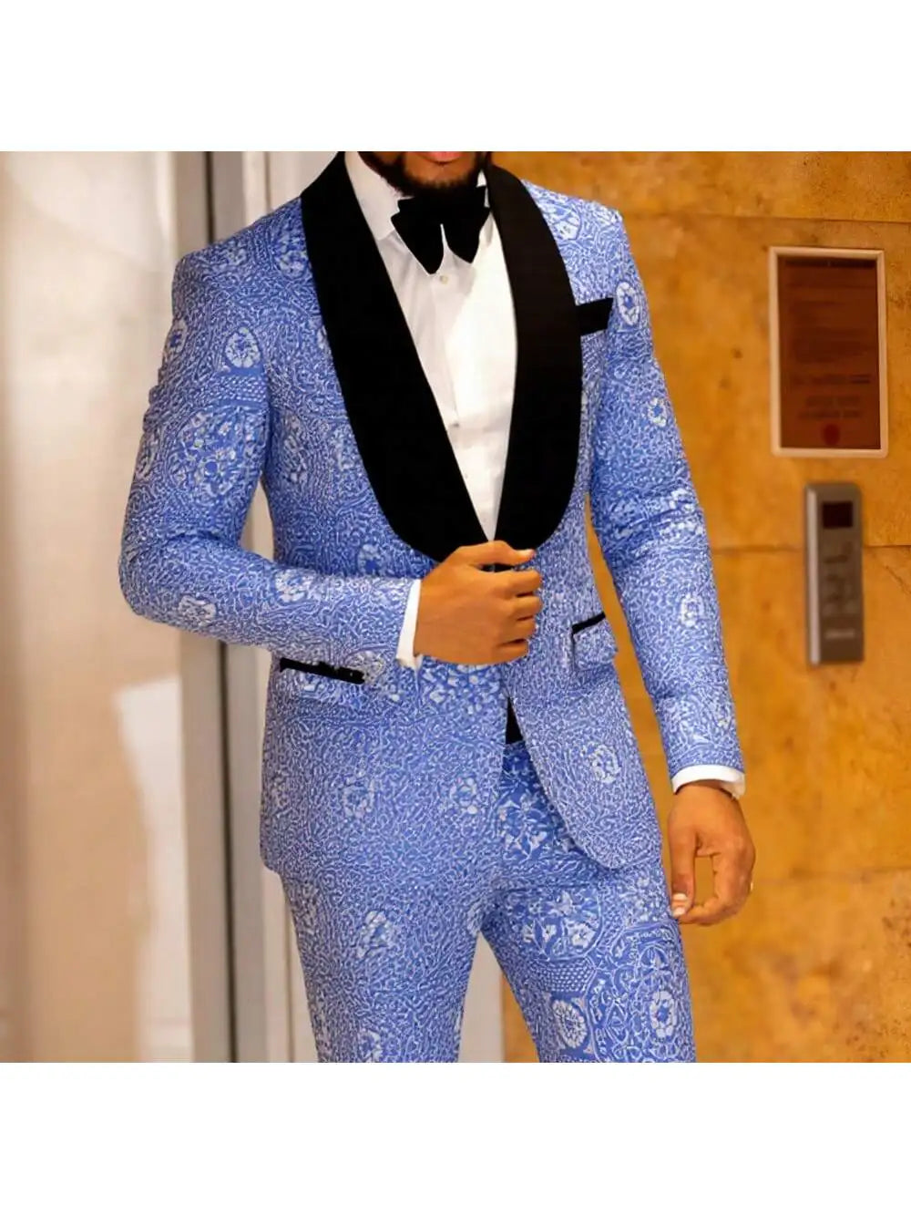 Trajes de hombre, esmoquin, conjunto de 2 piezas, corte entallado, lujoso, para fiesta, chaqueta y pantalón