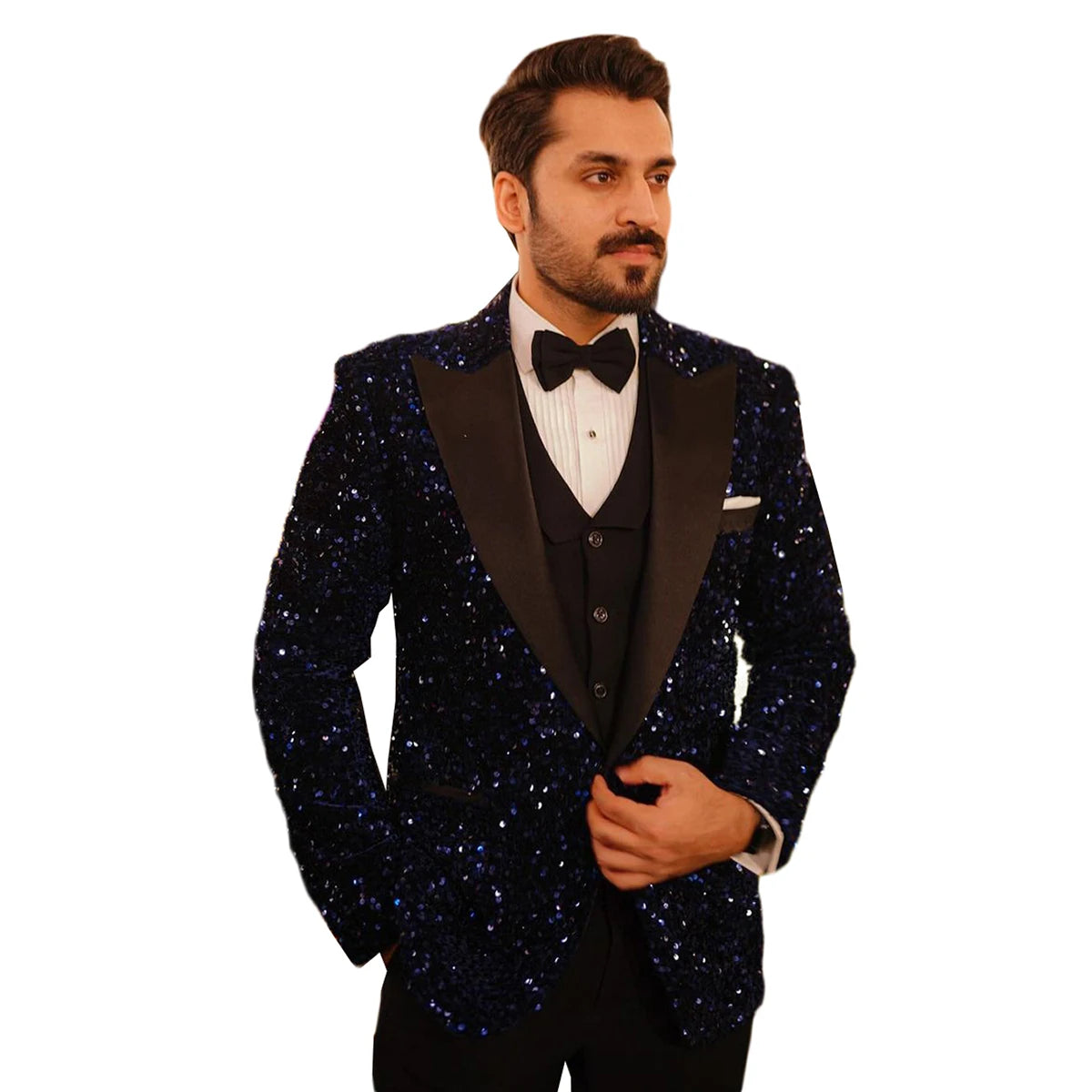 Costume de mariage à paillettes pour homme, confortable, 3 pièces, sur mesure, pour marié, garçon d'honneur, occasions formelles, taille personnalisée