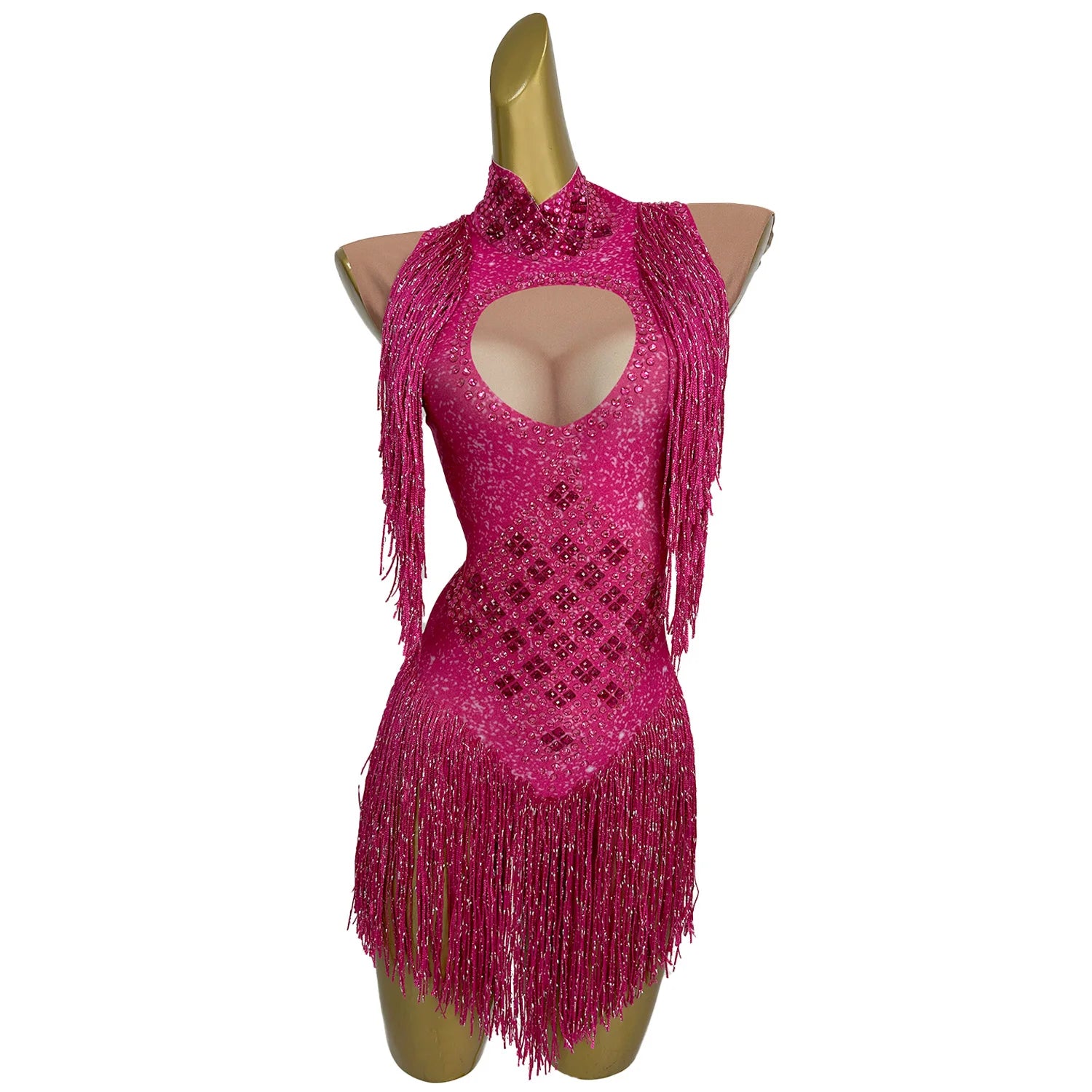 Body de discothèque à strass brillants et pompons pour femme, justaucorps extensible et moulant, tenue de danse sur scène, tenue de pole dance 