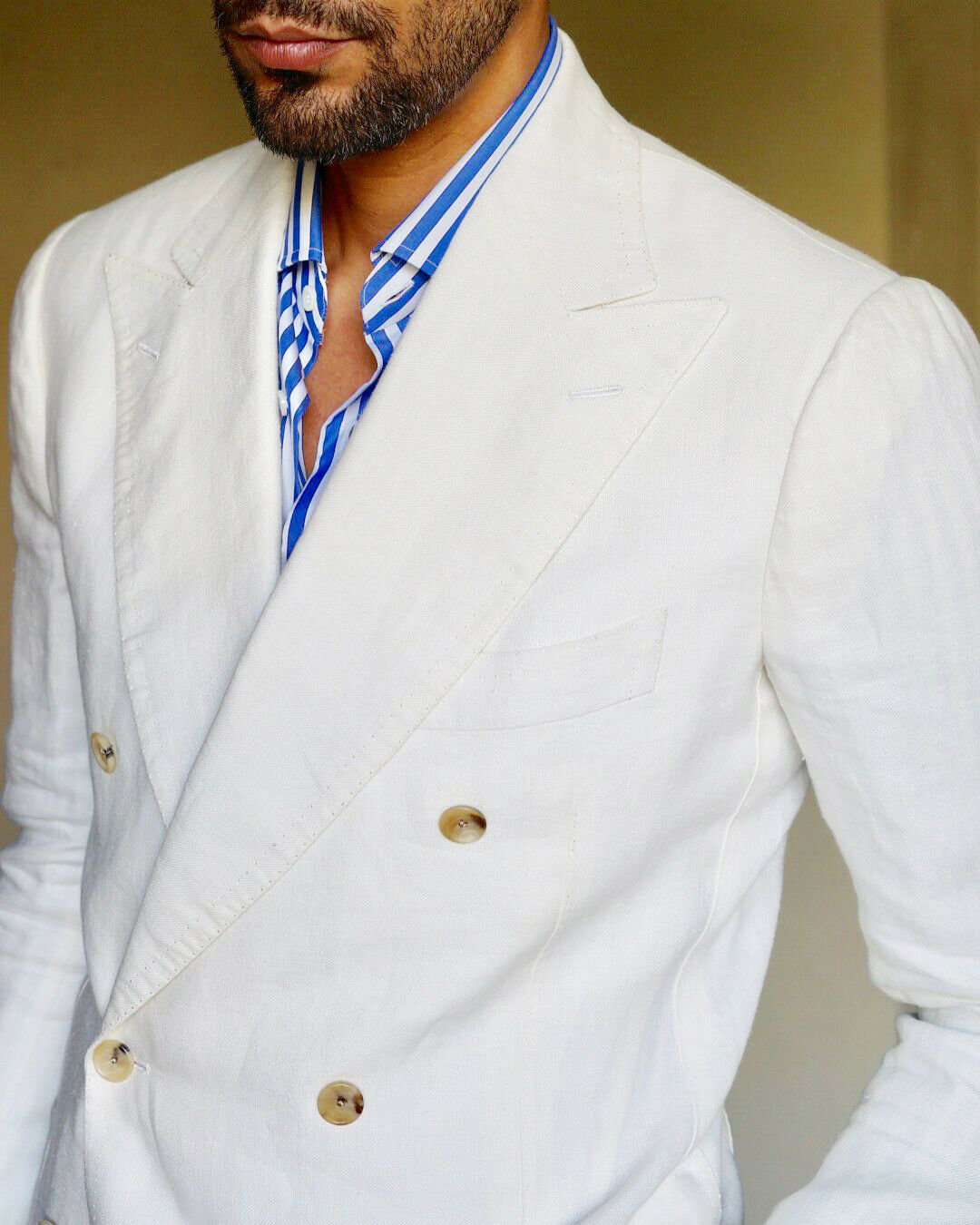 Costume de marié simple et personnalisé blanc à revers pointus, croisé, pour bal de promo, mariage (veste + pantalon)