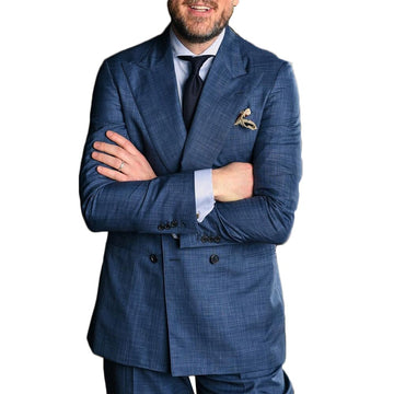 Costumes simples pour hommes avec veste croisée trois pièces, gilet et pantalon, sur mesure, pour marié, mariage, occasion formelle 