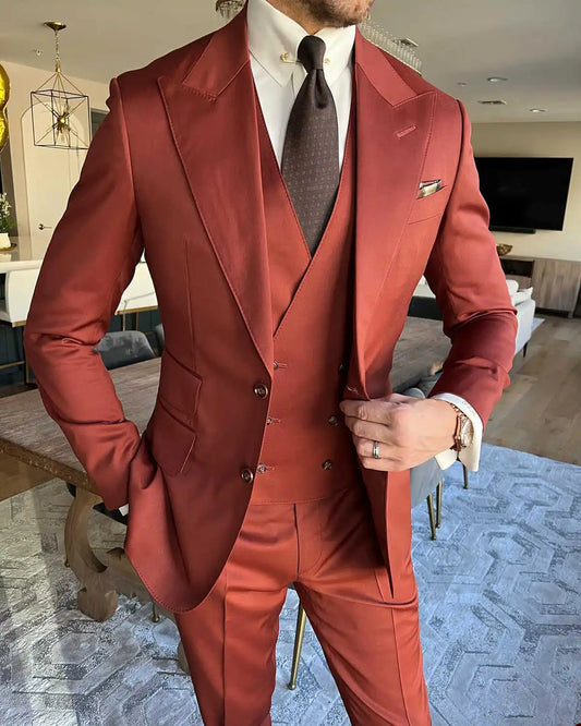 Costumes de mariage simples pour hommes, smokings à revers pointus pour marié, 3 pièces, blazer, pantalon, gilet pour fête, affaires, marié sur mesure