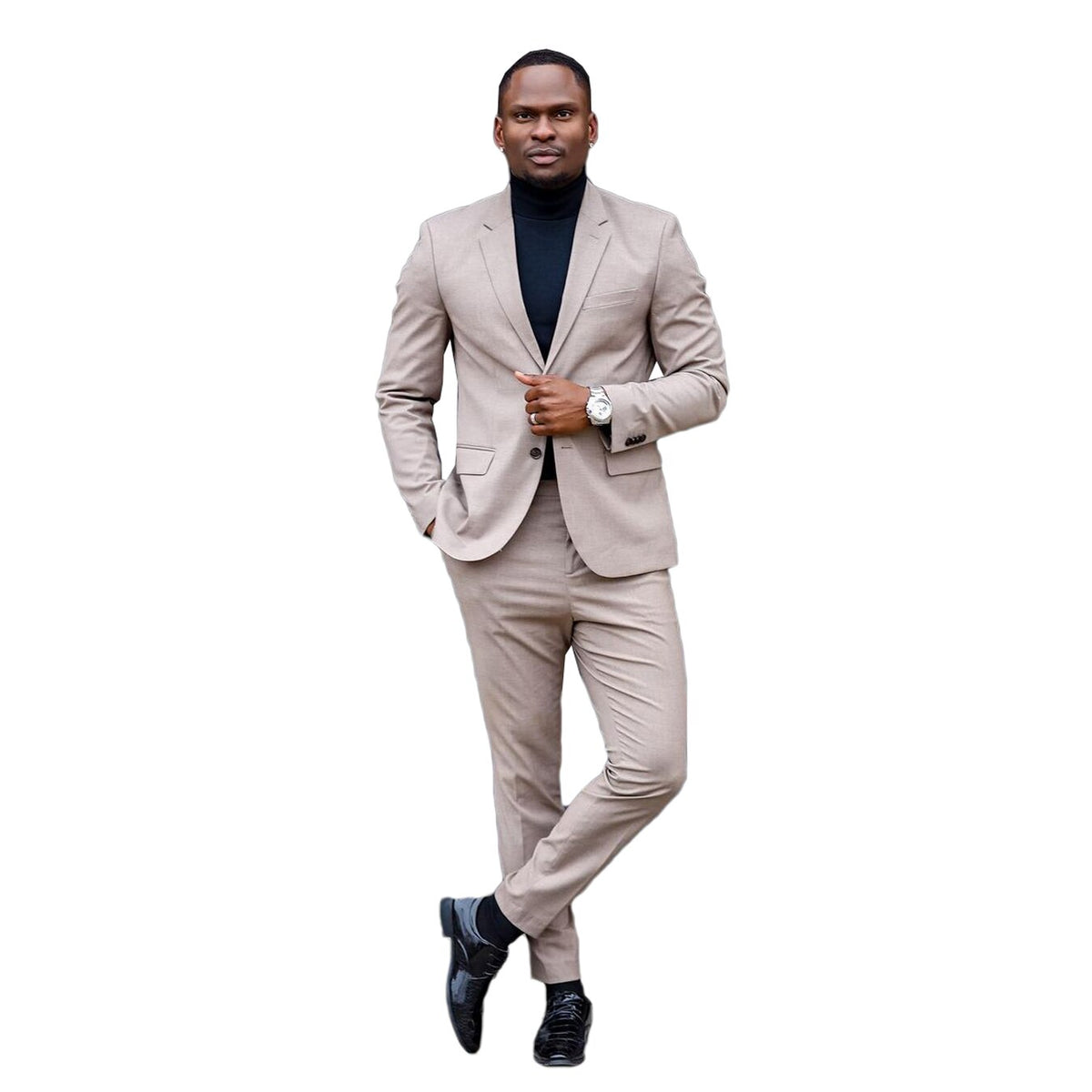 Traje sencillo para hombre, de un solo pecho, a medida, de dos piezas, chaqueta, pantalones, diseño de novio, traje formal para ocasiones especiales. 