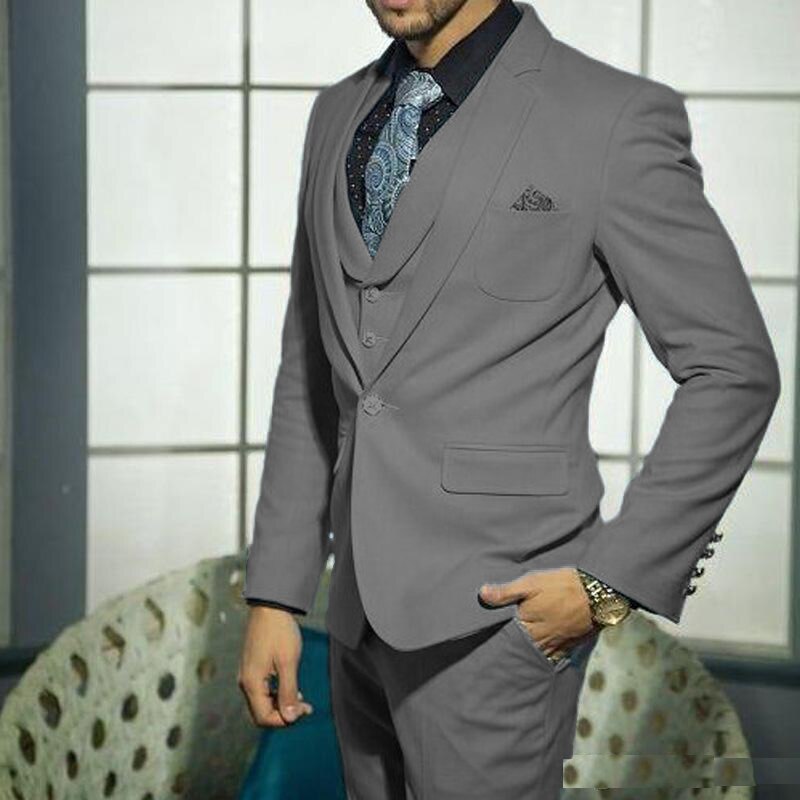 Esmoquin azul cielo para novio, traje de boda clásico, traje de negocios, traje de padrino, traje a medida de tres piezas (chaqueta, pantalón y chaleco). 