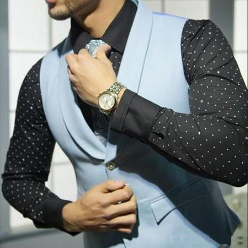 Esmoquin azul cielo para novio, traje de boda clásico, traje de negocios, traje de padrino, traje a medida de tres piezas (chaqueta, pantalón y chaleco). 