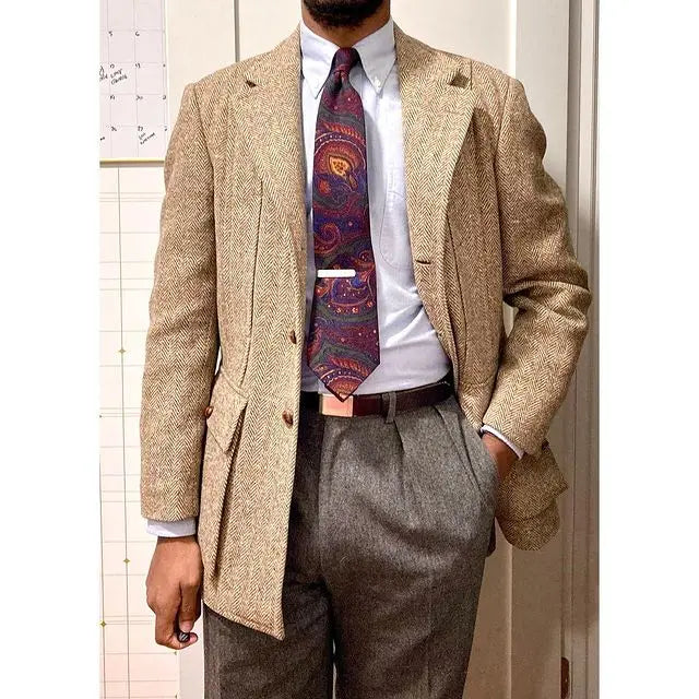 Smart Casual Men Tuxedos Custom Made Handsome With Belt Blazer Business Wedding Party Groom Suit Coat 1 Piece