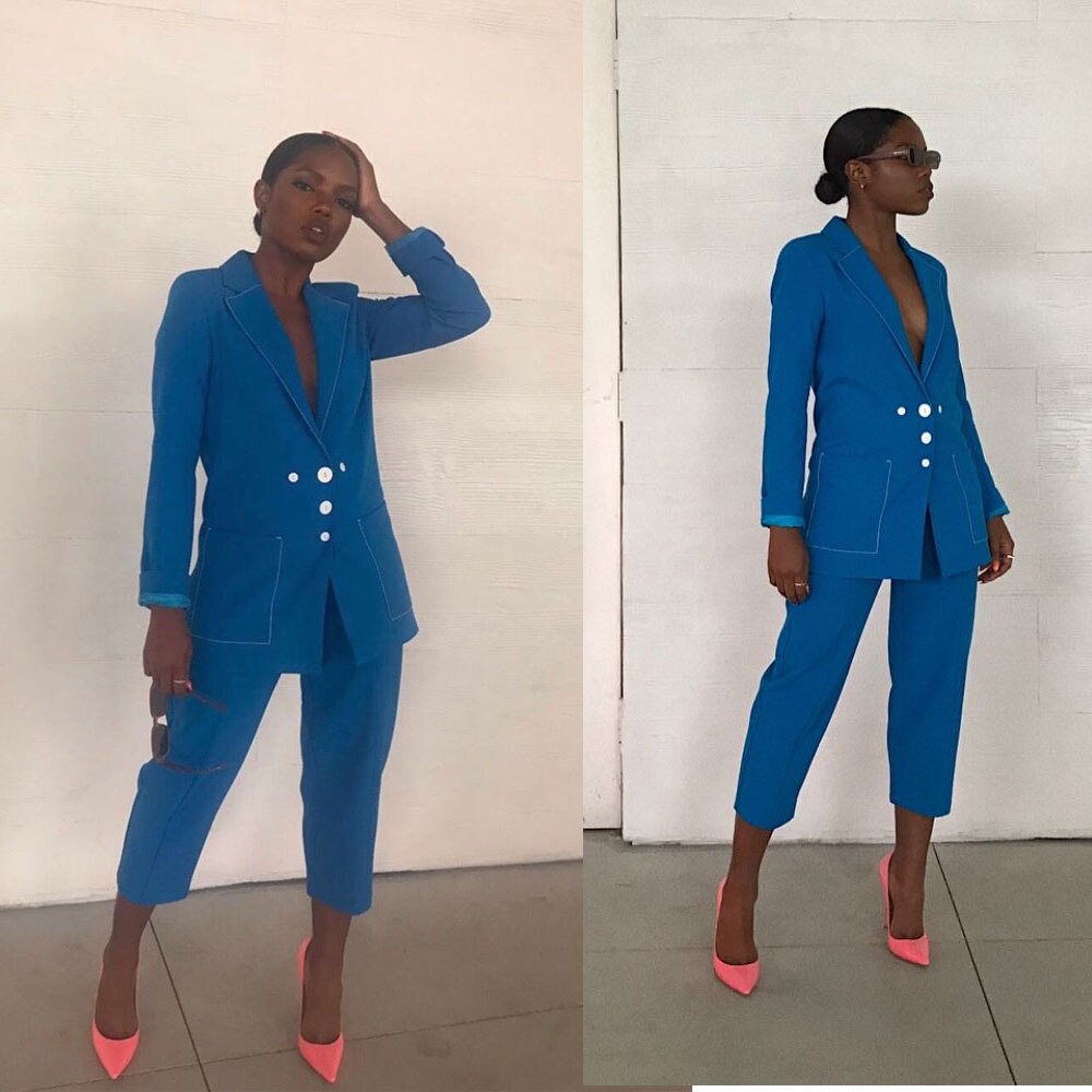 Ensemble 2 pièces décontracté et surdimensionné pour femme, couleur unie, blazer, pantalon, veste à manches longues, manteau ample 