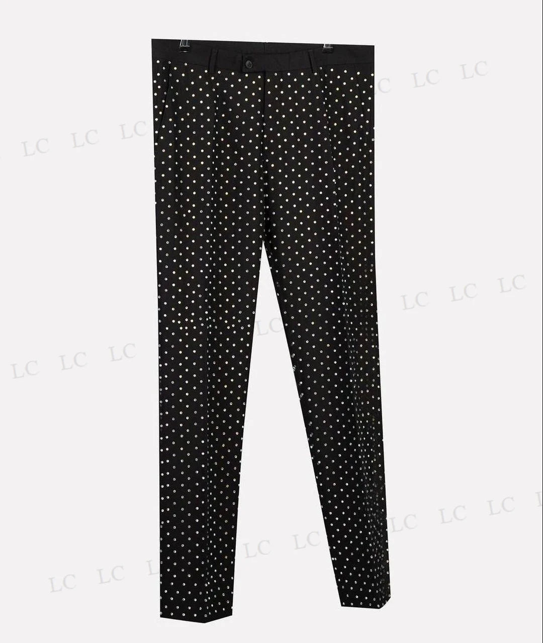 Stylish Black Sparkly 3-Piece Tuxedo Suit for Men with Beaded Crystals, Perfect for Wedding, Parties, and Special Events