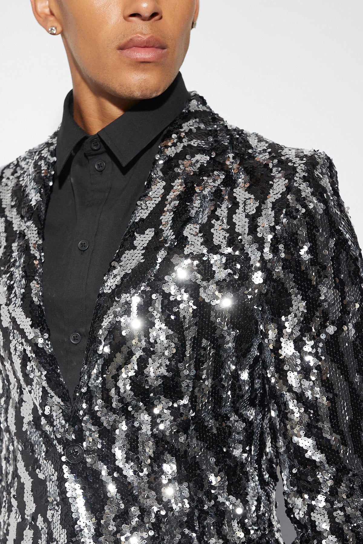Costumes de mariage scintillants pour hommes, revers crantés, tenue de marié, coupe slim, paillettes, smoking, soirée, veste uniquement, sur mesure