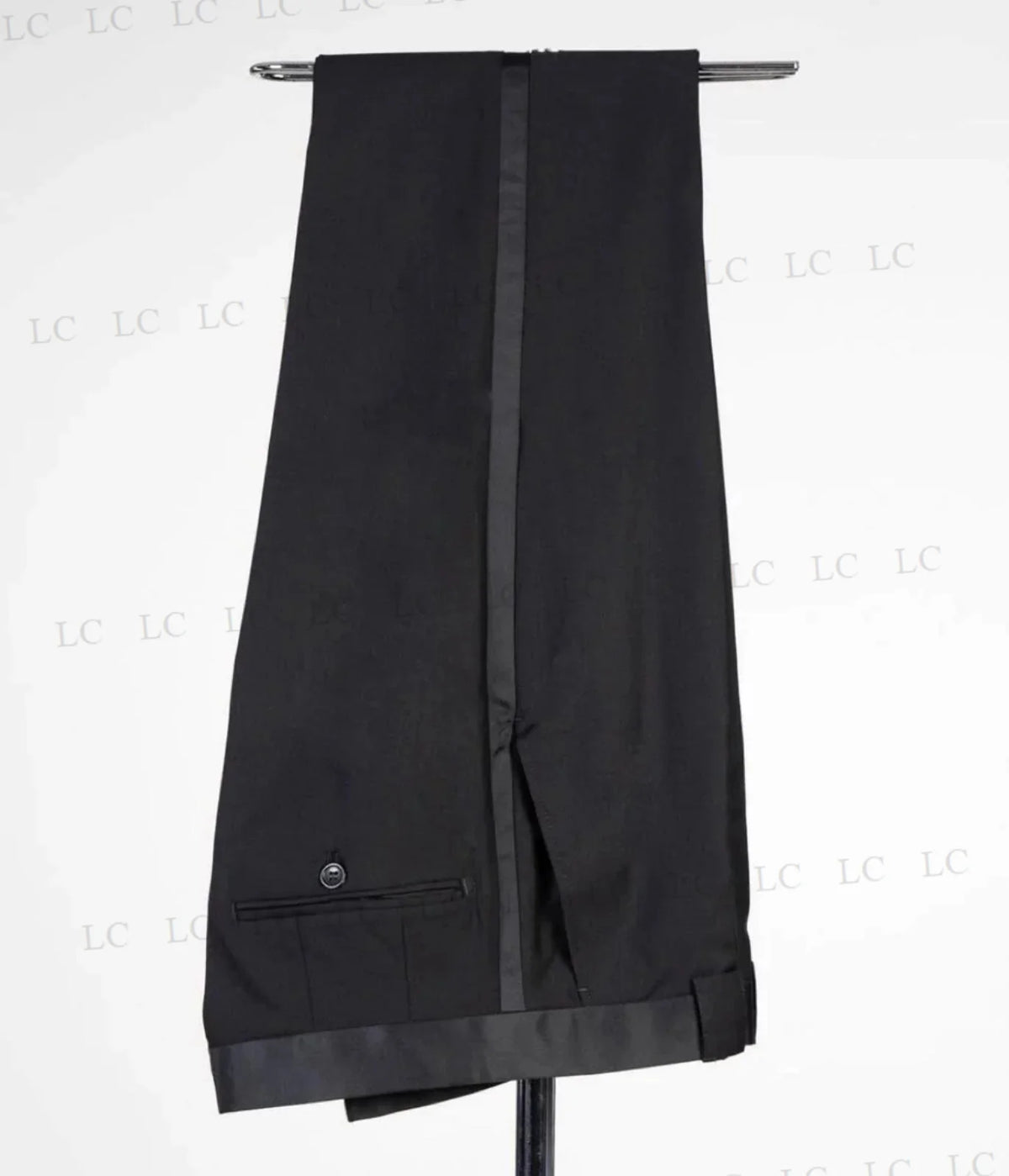 Black Men's 2-Piece Suit with Gold Beaded Accents, Tailored Blazer and Pants for Prom and Weddings, Plus Size