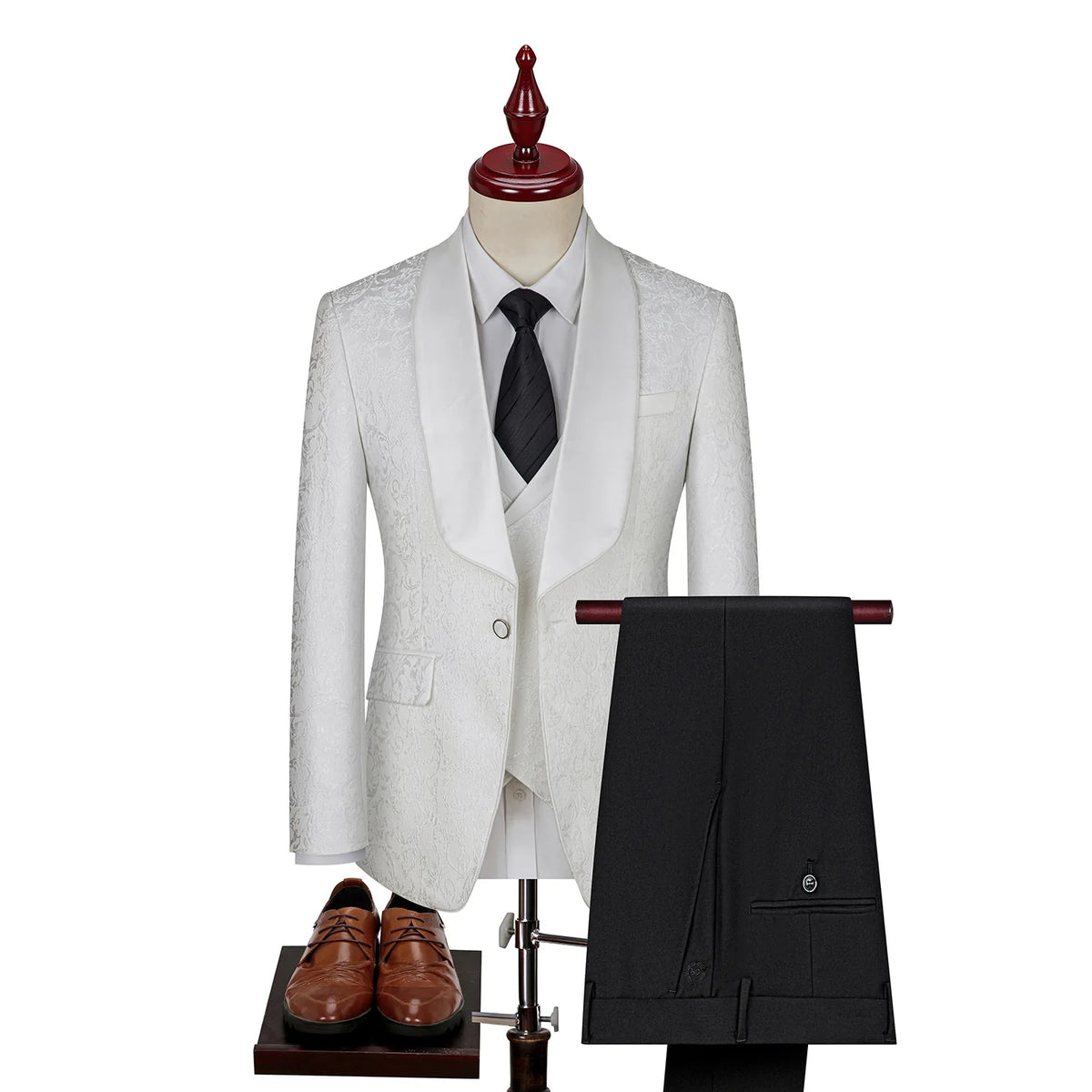 Costume jacquard grande taille pour homme, robe de mariée, costume de marié, costumes pour hommes, vêtements pour hommes 3 pièces