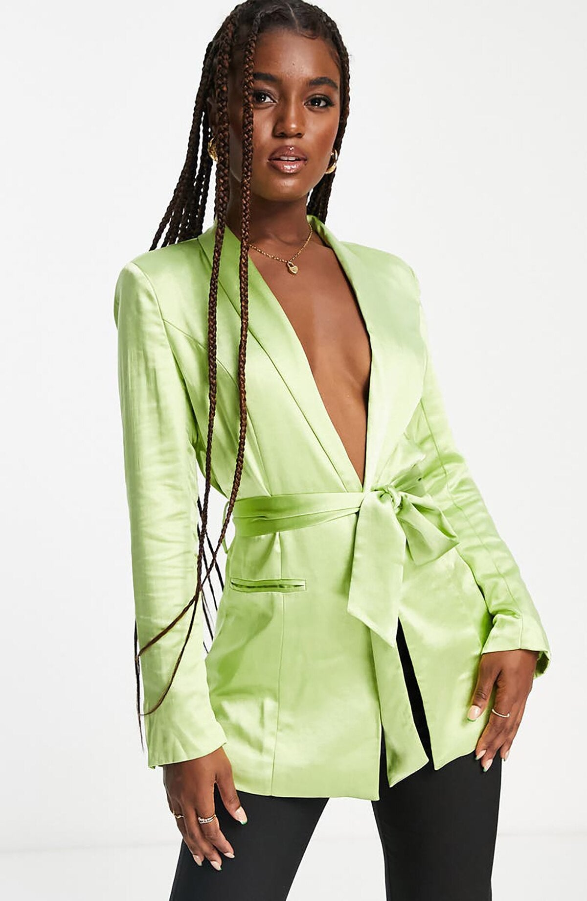 Blazer de printemps vert vif pour femme, coupe slim, pour mariage, soirée, mère de la mariée 