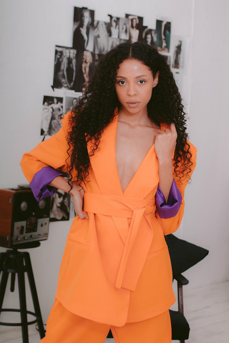 Traje de pantalón para madre de la novia, color naranja brillante, para primavera, para mujer, para fiesta de noche formal, esmoquin, ropa de trabajo formal para boda, 2 piezas 