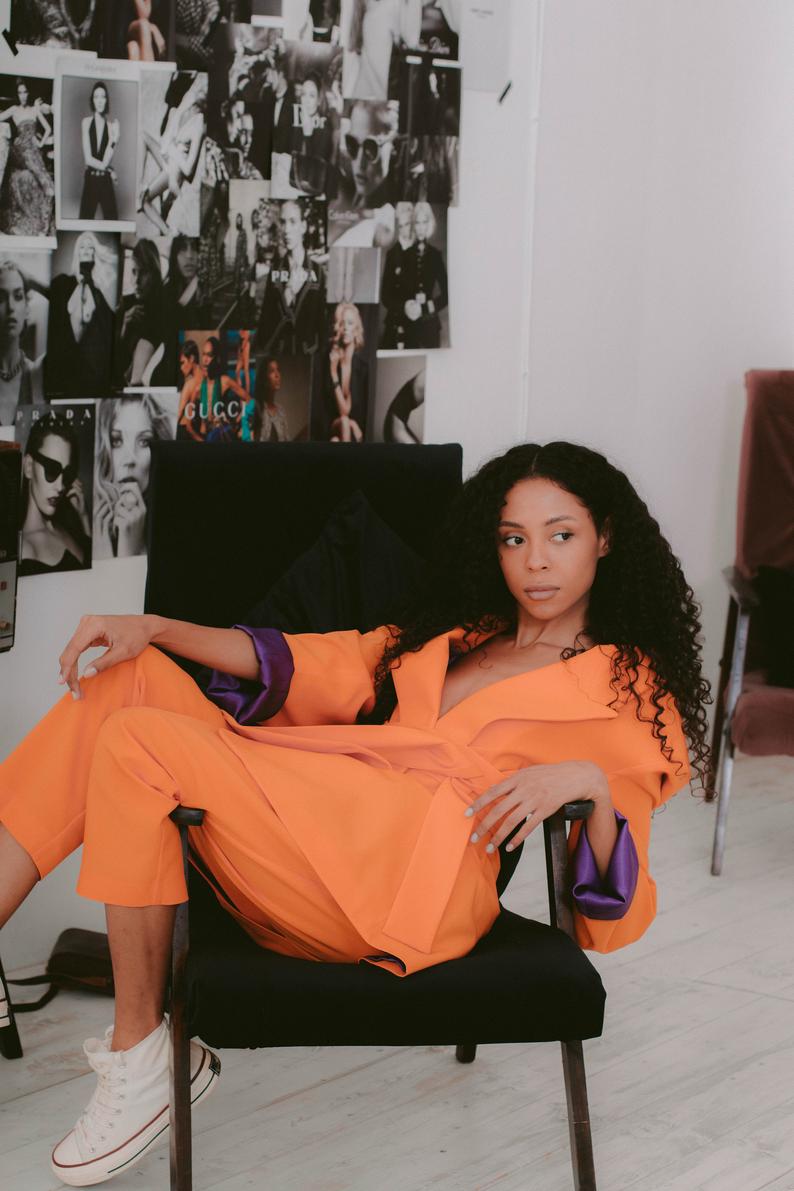 Traje de pantalón para madre de la novia, color naranja brillante, para primavera, para mujer, para fiesta de noche formal, esmoquin, ropa de trabajo formal para boda, 2 piezas 