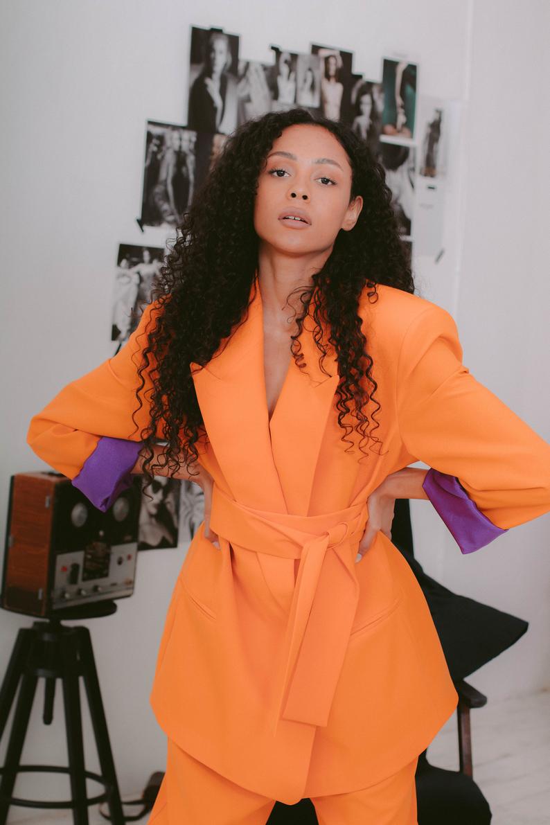 Traje de pantalón para madre de la novia, color naranja brillante, para primavera, para mujer, para fiesta de noche formal, esmoquin, ropa de trabajo formal para boda, 2 piezas 