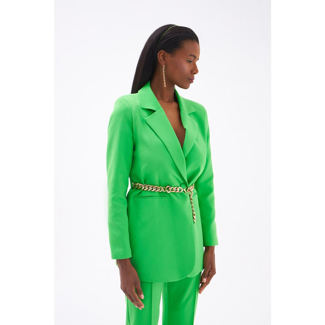 Costume pantalon vert pour femme, coupe slim, costume mère de la mariée, blazer de soirée, tenue d'invité 2 pièces 
