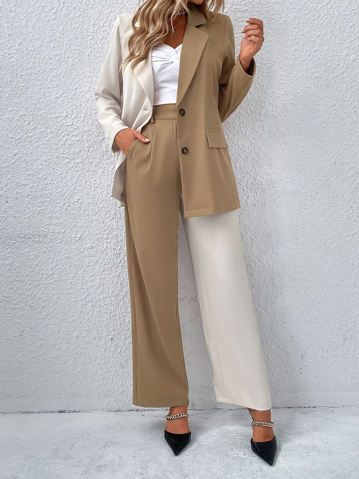 Traje de pantalón a juego de color primaveral para mujer, para madre de la novia, para verano, para fiesta de noche, boda, formal, 2 piezas 