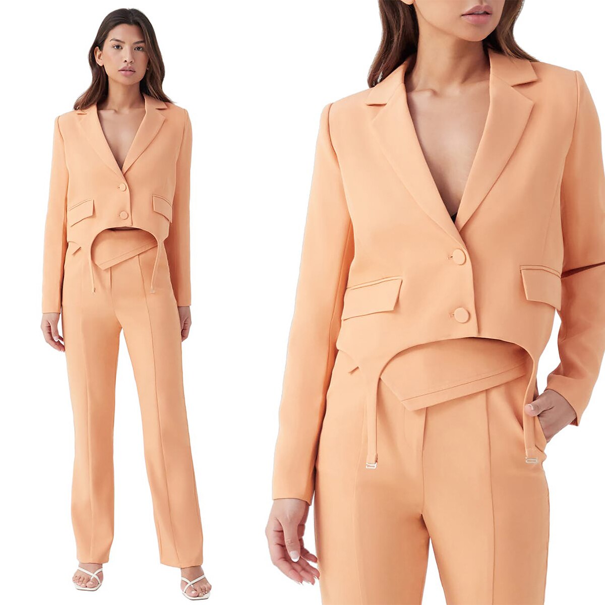 Designer Women Pants Suits Loose Short Jacket Celebrity Outfits Evening Party Mother of the Bride Wedding Formal 2 Pieces