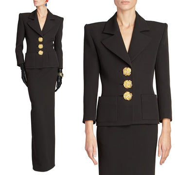 Mother of the Bride Suit Black Skirts Sets Office Lady Evening Party Blazer Guest Wear 2 Pieces