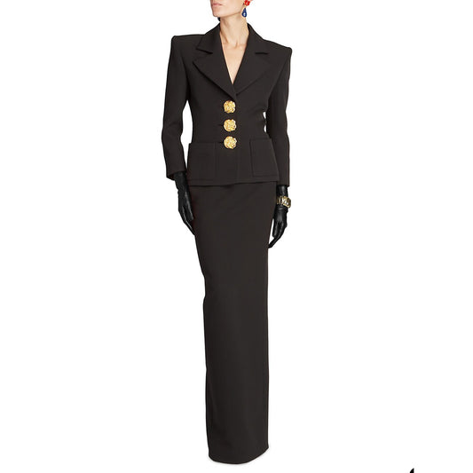 Traje de madre de la novia, faldas negras, conjuntos de oficina, dama de noche, fiesta, blazer, ropa de invitada, 2 piezas 