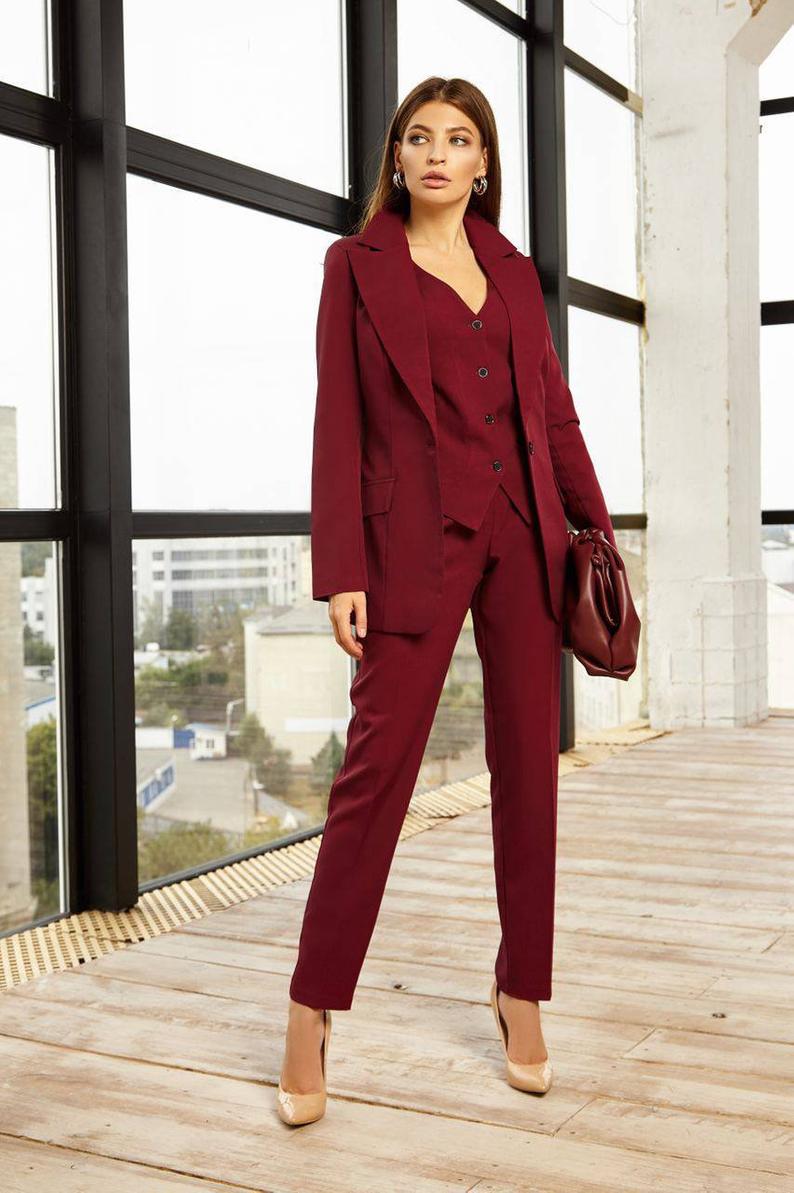 Trajes de pantalón para madre de la novia de primavera para mujer, esmoquin formal para fiesta de noche, ropa de trabajo formal para boda, 3 piezas 