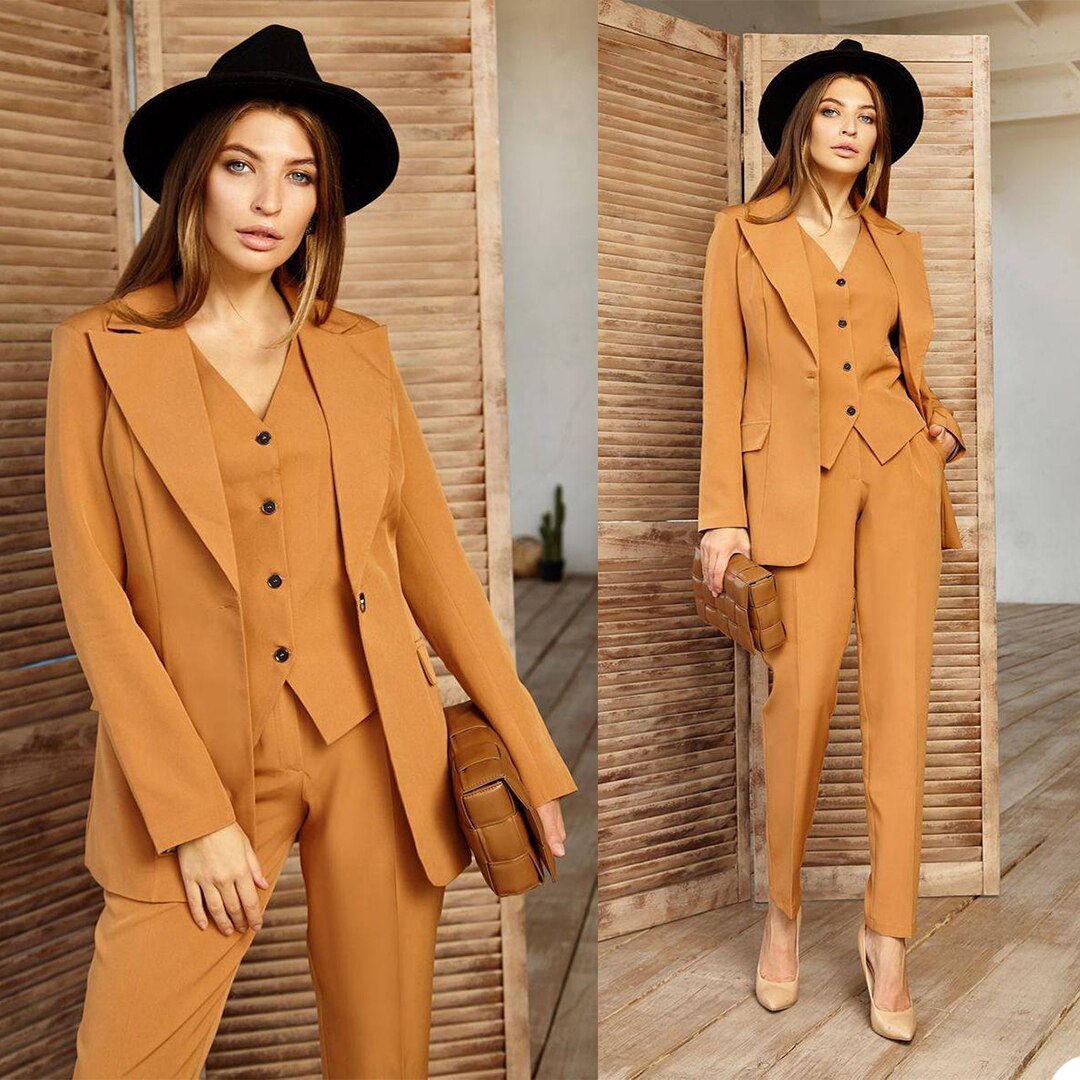Trajes de pantalón para madre de la novia de primavera para mujer, esmoquin formal para fiesta de noche, ropa de trabajo formal para boda, 3 piezas 
