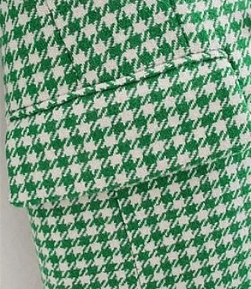 Blazer de cuadros verdes para mujer, chaqueta informal de manga larga, abrigo de oficina para mujer, una pieza 