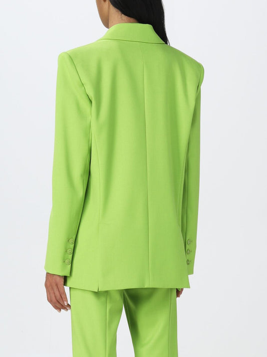 Costume pantalon vert printemps pour femme, col en V, tenue de soirée, tenue de mariage, ample, jambe large, deux pièces 