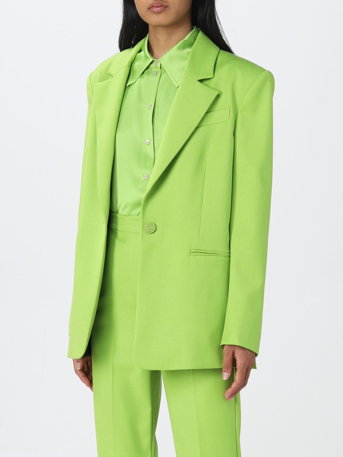Spring Green Women Pants Suits V Neck Evening Party Ladies Wear For Wedding Loose Wide Leg Two Pieces