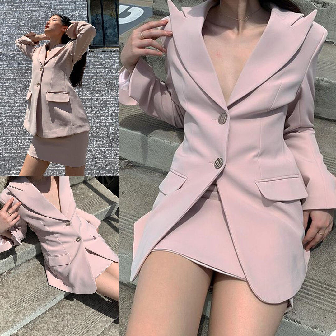 Pink Women Wedding Dress Suits Mother of the Bride Suits Slim Evening Party Tuxedos Formal 2 pieces