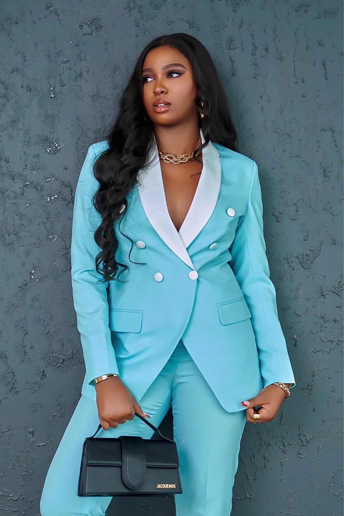Spring Peaked Lapel 2 Pieces Suits For Women Vintage Double Breasted Blazer Pencil Pants Custom Made Casual Sports Sets
