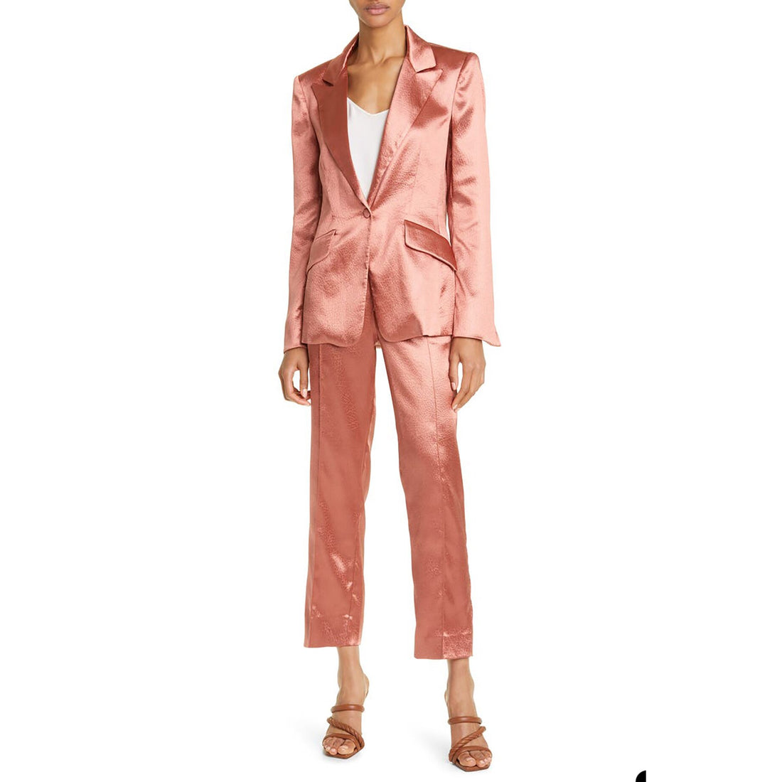 Plus Size Leather Women Pants Suits Loose Celebrity Outfits Evening Party Mother of the Bride Wedding Formal 2 Pieces
