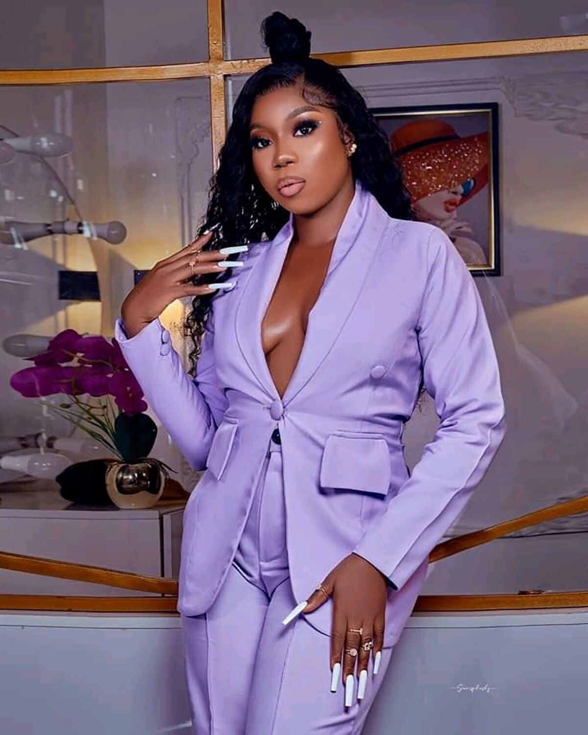 Plus Size Purple Women Pants Suits Loose Outfits Evening Party Mother of the Bride Wedding Formal 2 Pieces