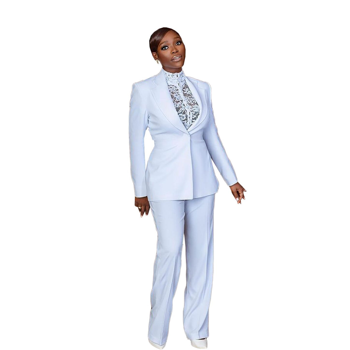 Trajes de pantalón blanco para mujer para boda, corte entallado, para madre de la novia, para fiesta de noche, blazer, ropa para invitados, 2 piezas 