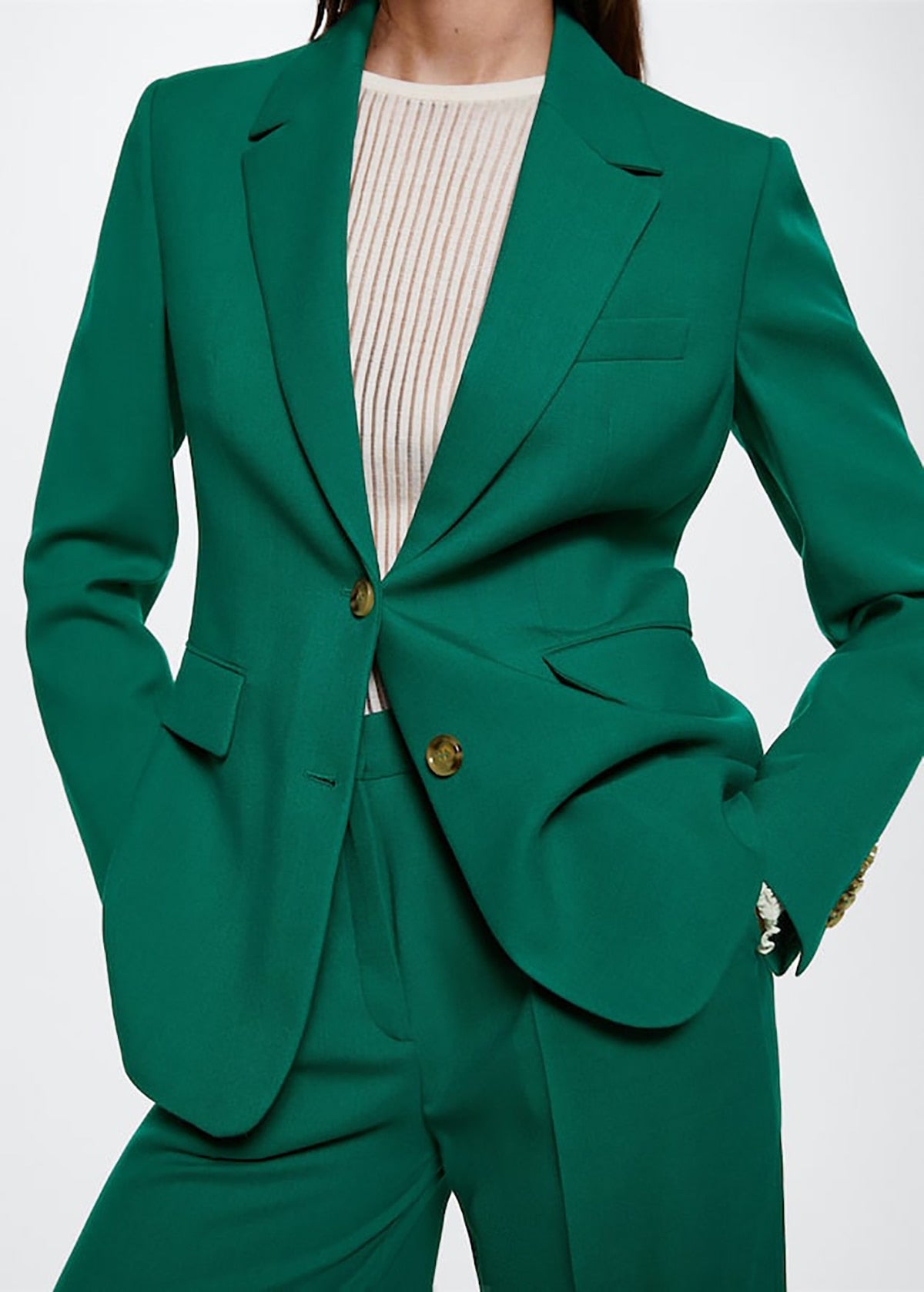 Street Style Women Pants Suits Loose Leisure Green Wedding Tuxedos Prom Evening Party Wide Leg Wear 2 Pieces