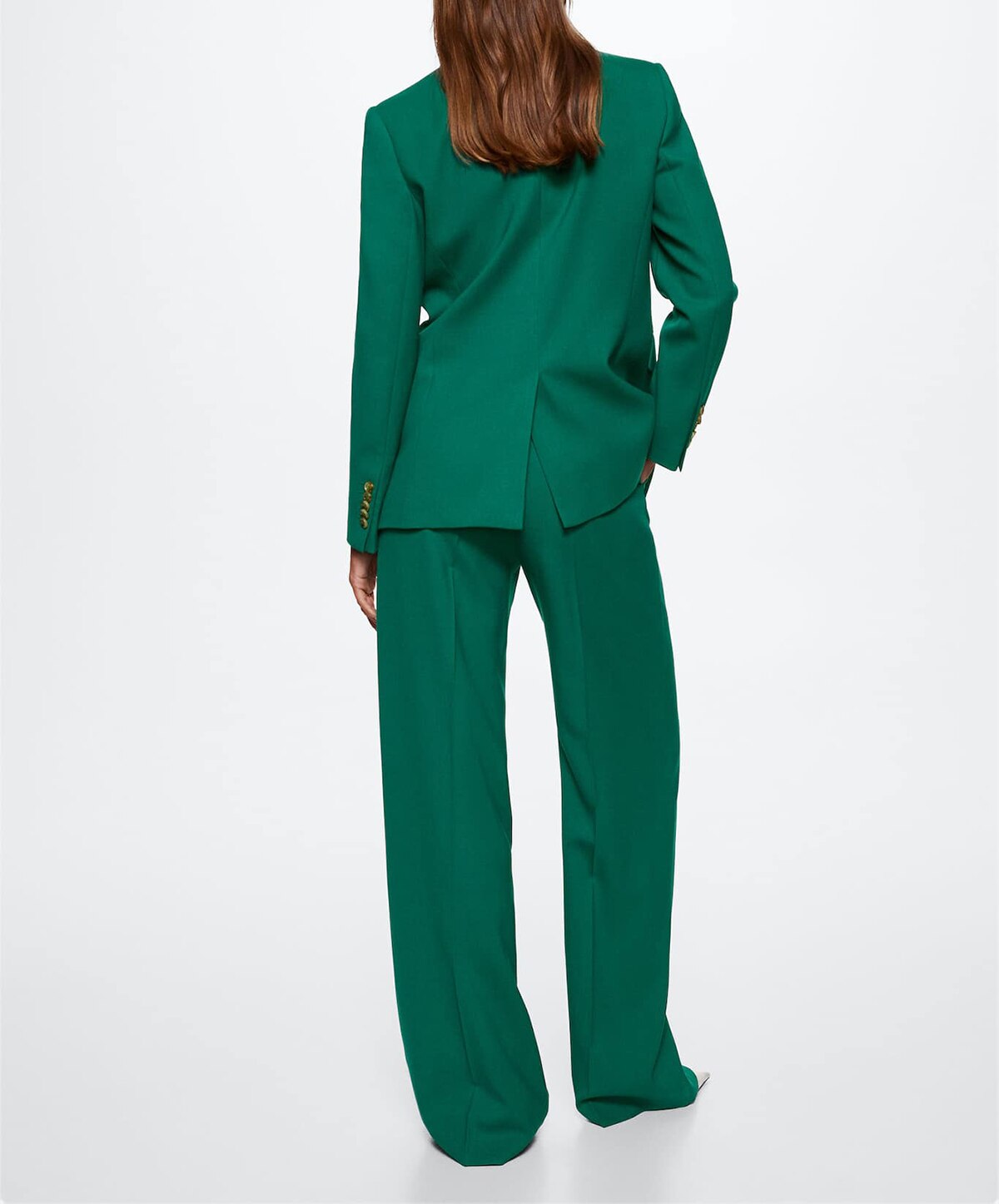 Street Style Women Pants Suits Loose Leisure Green Wedding Tuxedos Prom Evening Party Wide Leg Wear 2 Pieces