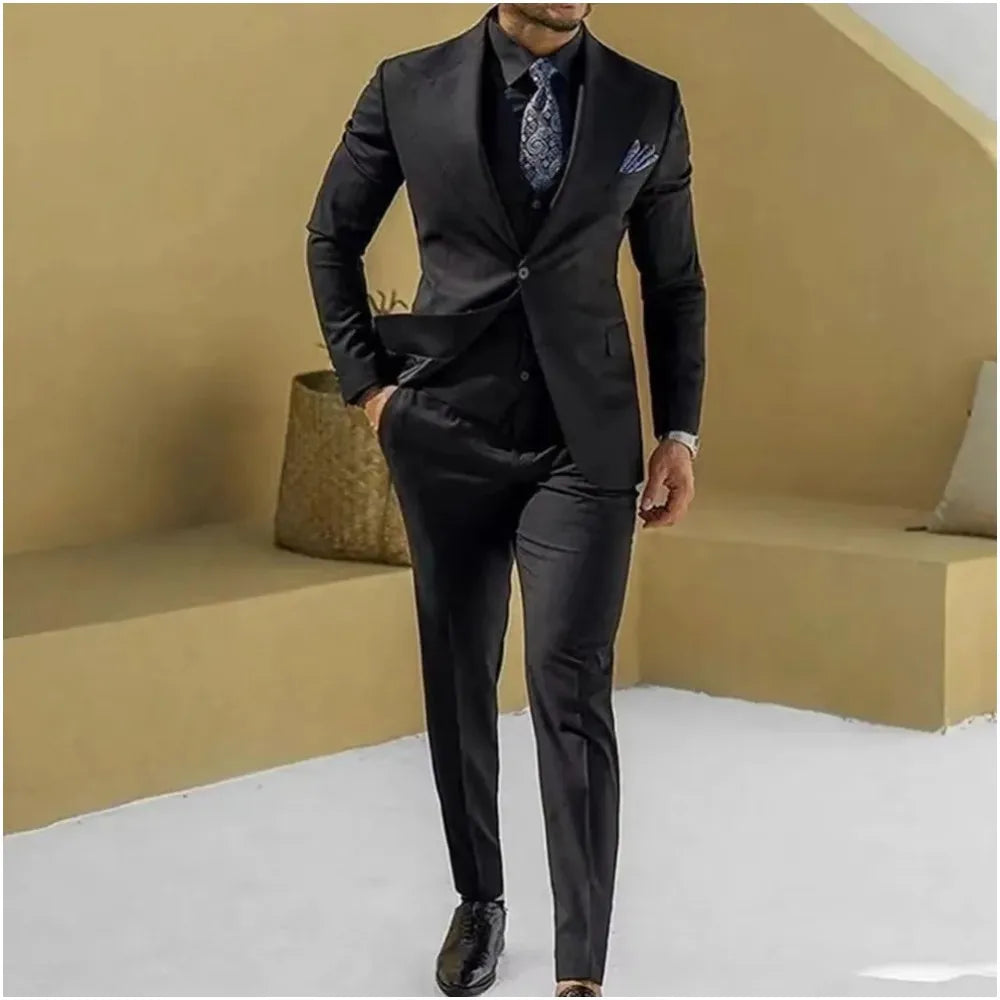 Trajes de calle para hombre, trajes de boda, novio, graduación, terno, corte entallado, 2 piezas, chaqueta y pantalones a medida. 