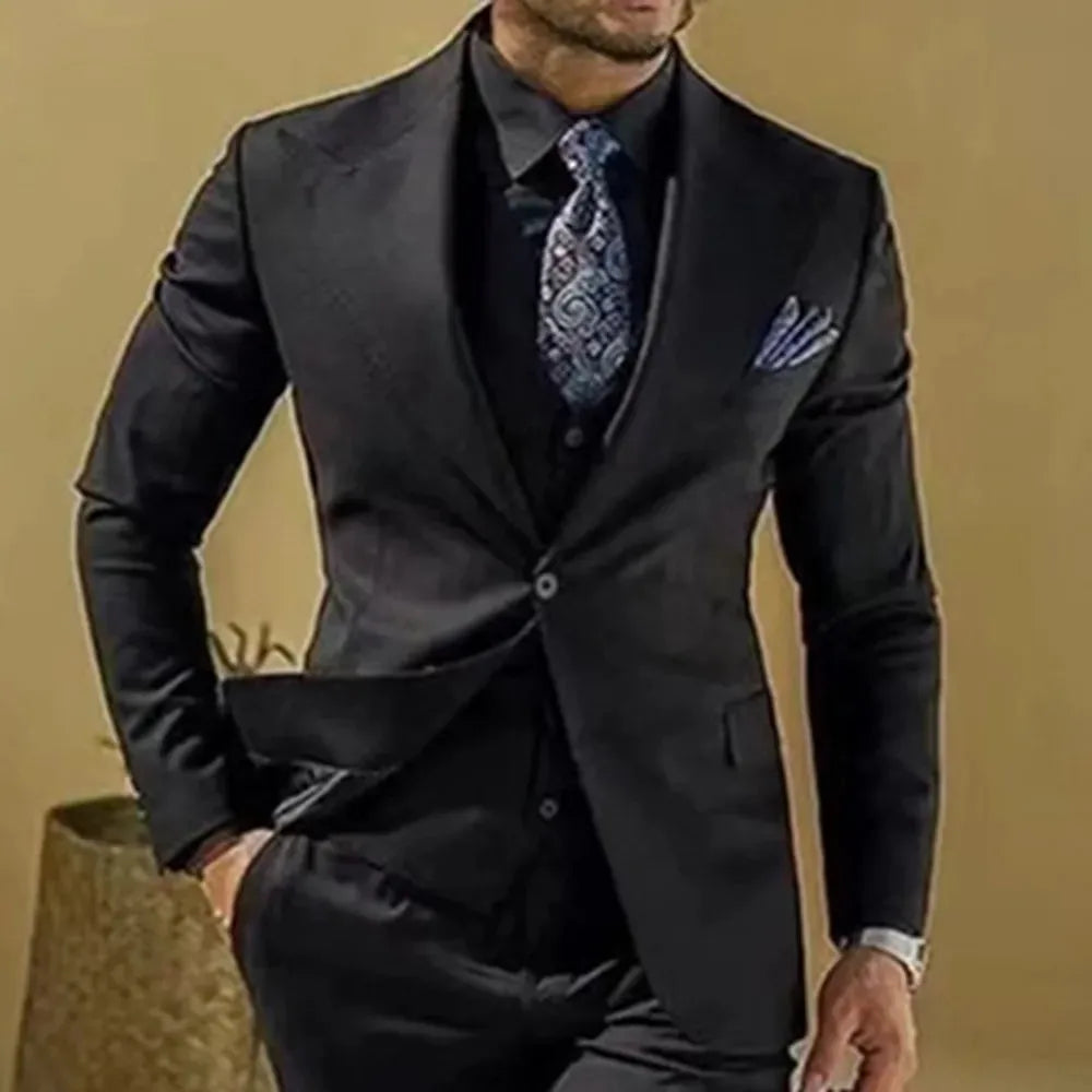 Trajes de calle para hombre, trajes de boda, novio, graduación, terno, corte entallado, 2 piezas, chaqueta y pantalones a medida. 