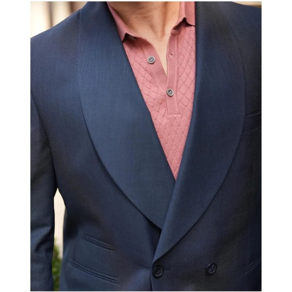 Costume homme streetwear slim fit 2 pièces veste + pantalon croisé mariage marié robe smoking sur mesure homme 