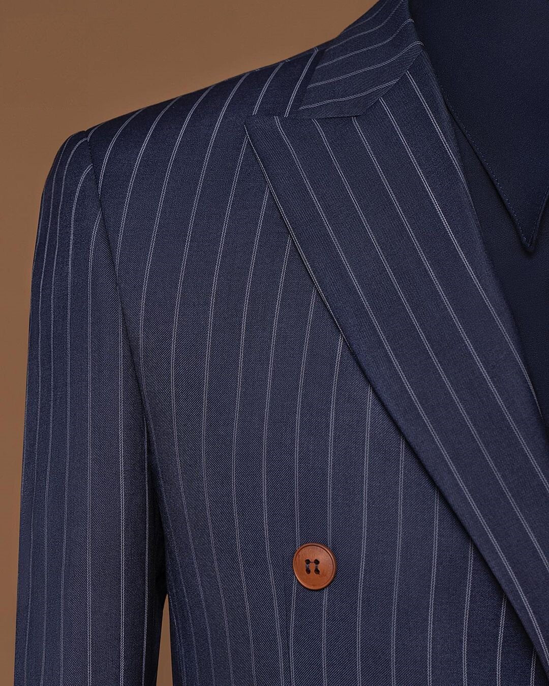 Costumes à rayures pour hommes avec veste croisée deux pièces pantalon sur mesure de créateur fête marié mariage occasion formelle 