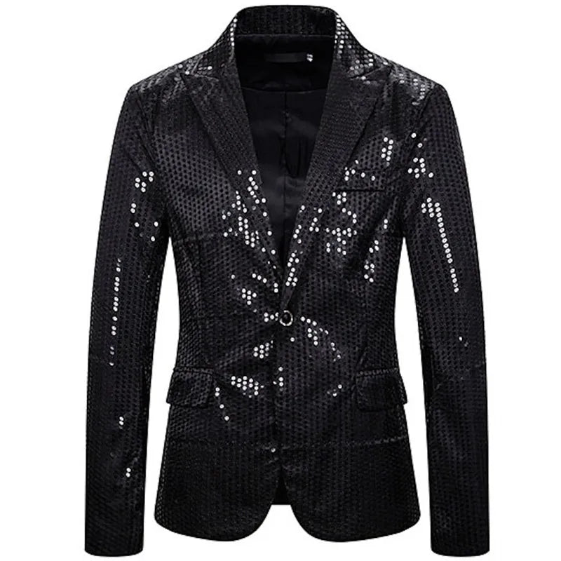 Trajes para hombre, blazers casuales con estampado digital 3D, de un solo botón, para fiestas, escenarios, discotecas, brillantes, modernos, de alto rendimiento, en rojo y dorado. 