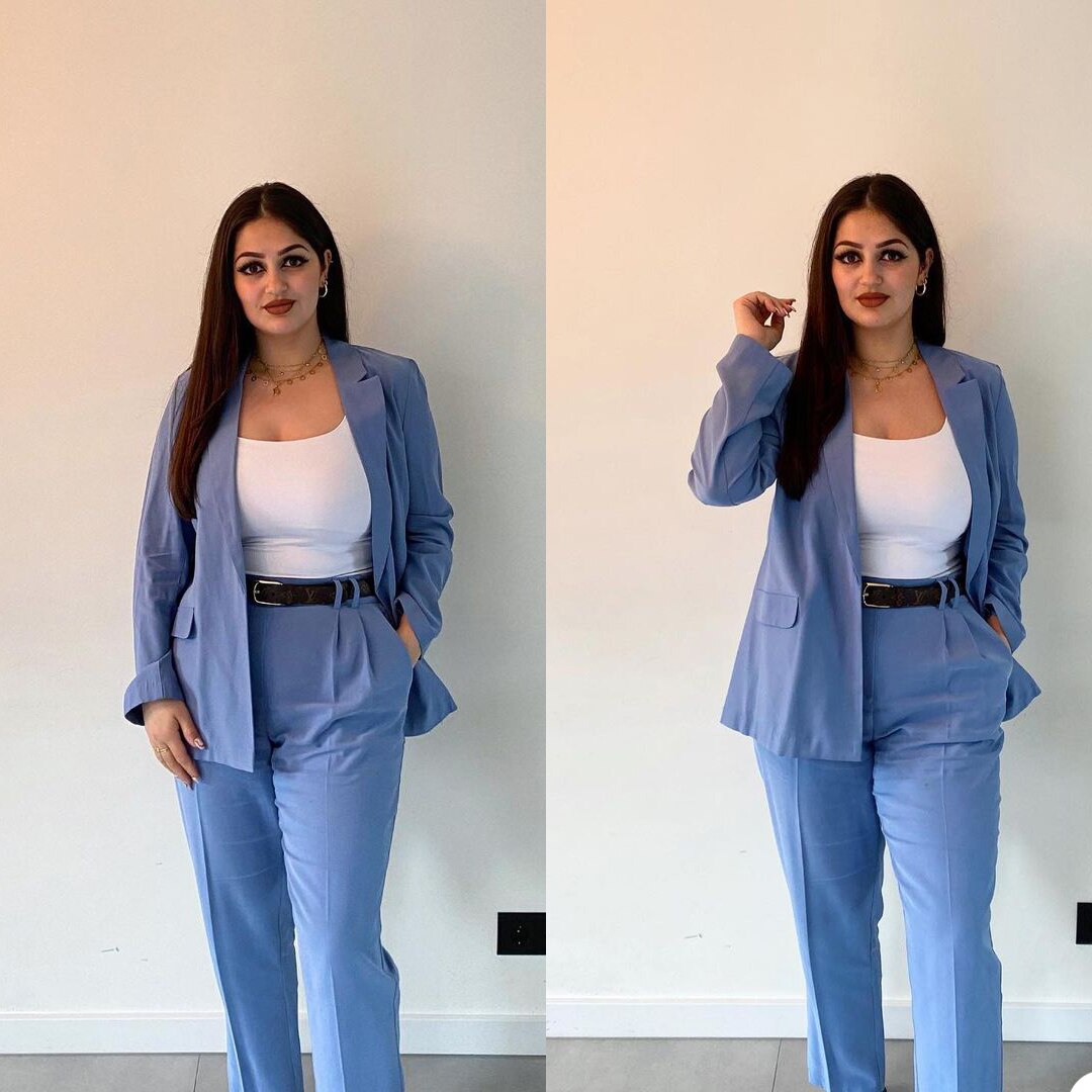 Summer Cool Women Suits Plus Size Bride Lady Party Prom Tuxedos Blazer Leisure Outfit Suit (Jacket+Pants)