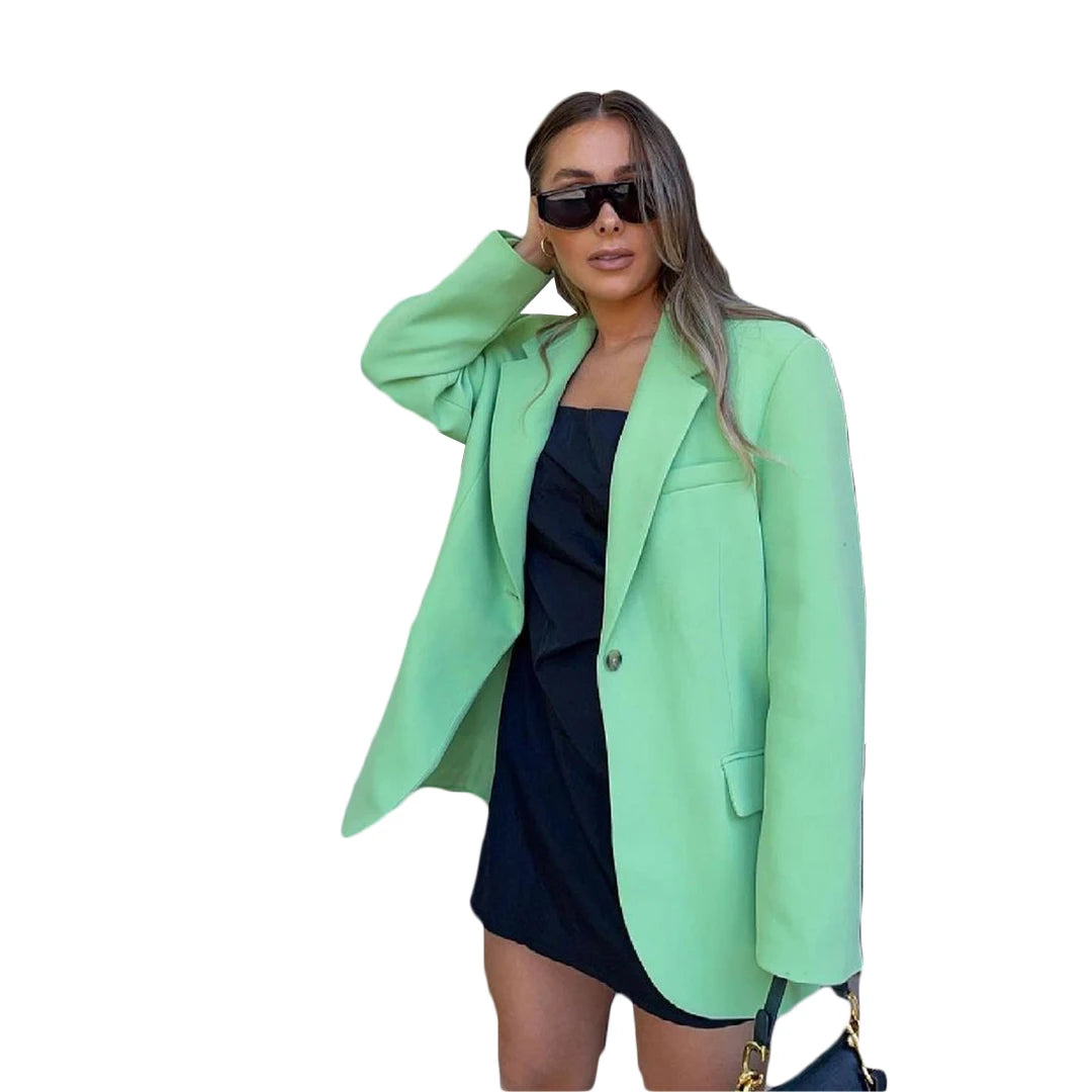 Blazer d'été élégant pour femme, veste à revers cranté, un bouton, sur mesure, 1 pièce, décontracté, manches longues, formel