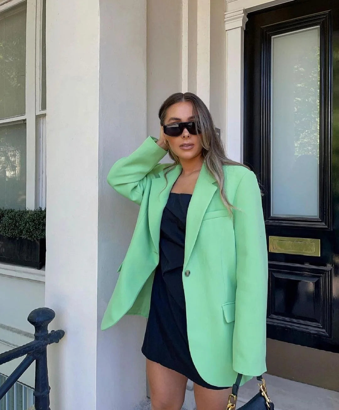 Blazer d'été élégant pour femme, veste à revers cranté, un bouton, sur mesure, 1 pièce, décontracté, manches longues, formel