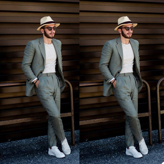 Summer Leisure Style men Pants Suits One Button Groom Best Man Coat Business Wedding Blazer Tuxedos Custom Made 2 Pieces