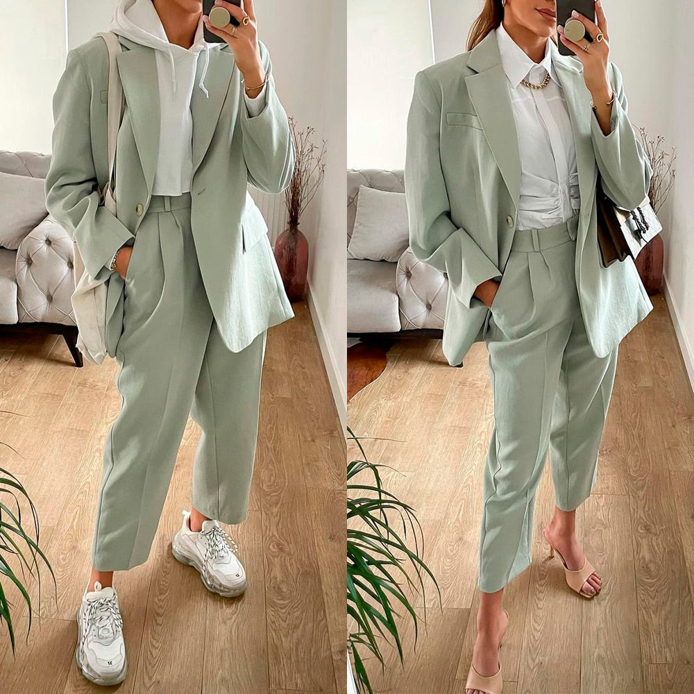Summer Linen Mother of the Bride Pants Suits Plus Size Lady Oversize Blazer Trousers Set Wedding Wear 2 Pieces (Jacket+Pants)